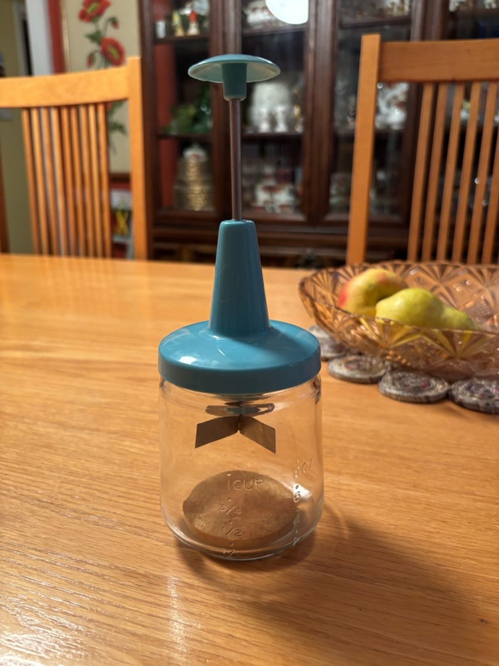 Vintage Androck Slap Chopper - with Original Wood Striking Disk - Turquoise
